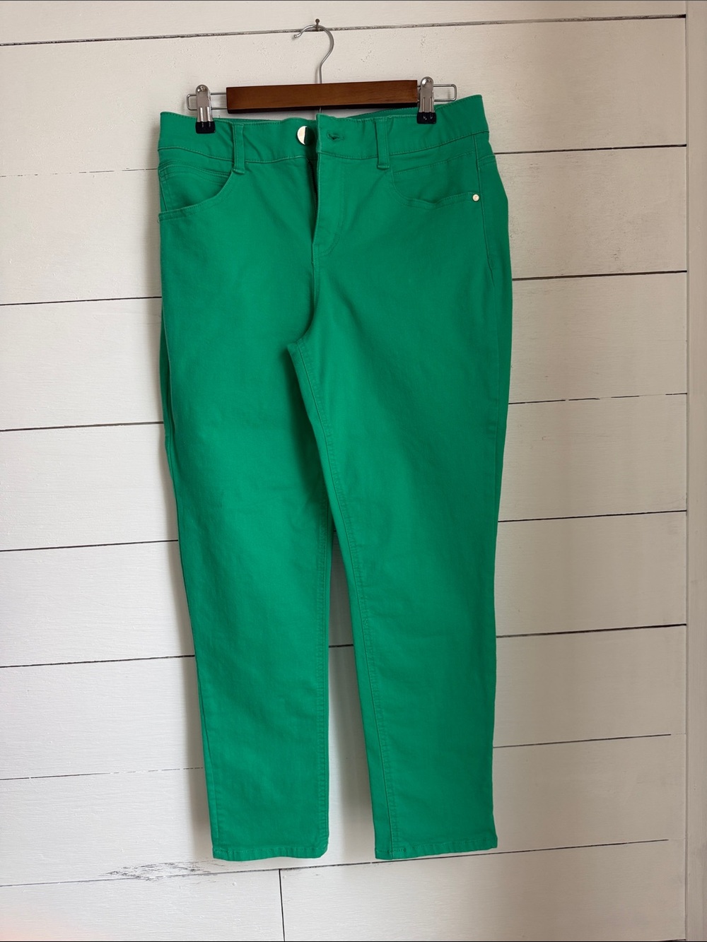 Draper James Emerald Green Straight-Leg Jeans